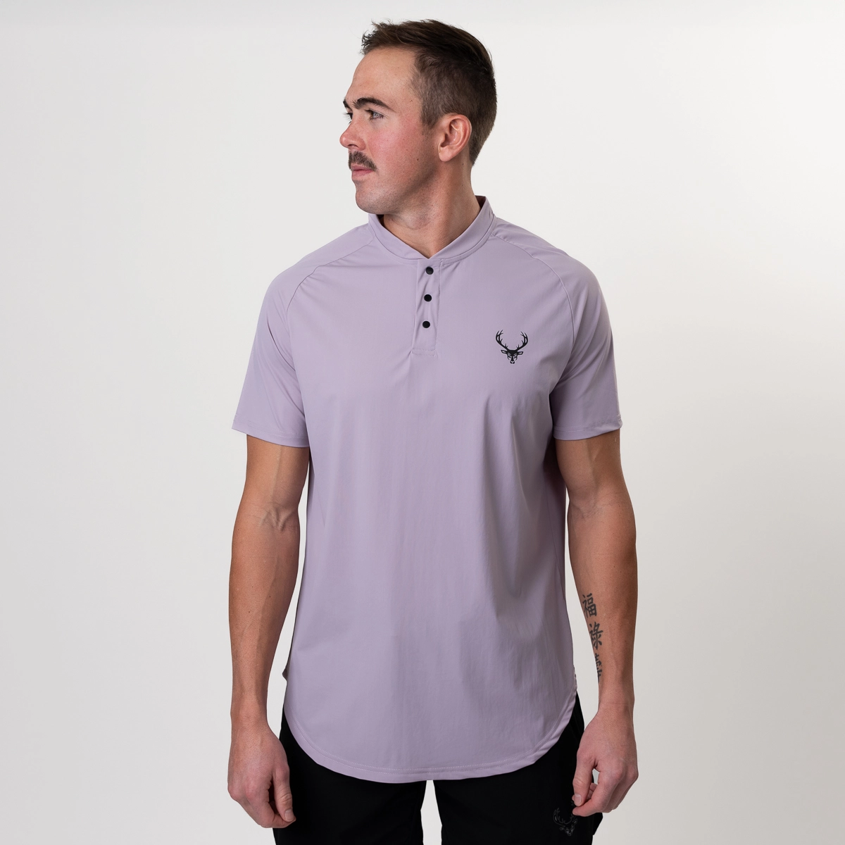 mock neck golf polo